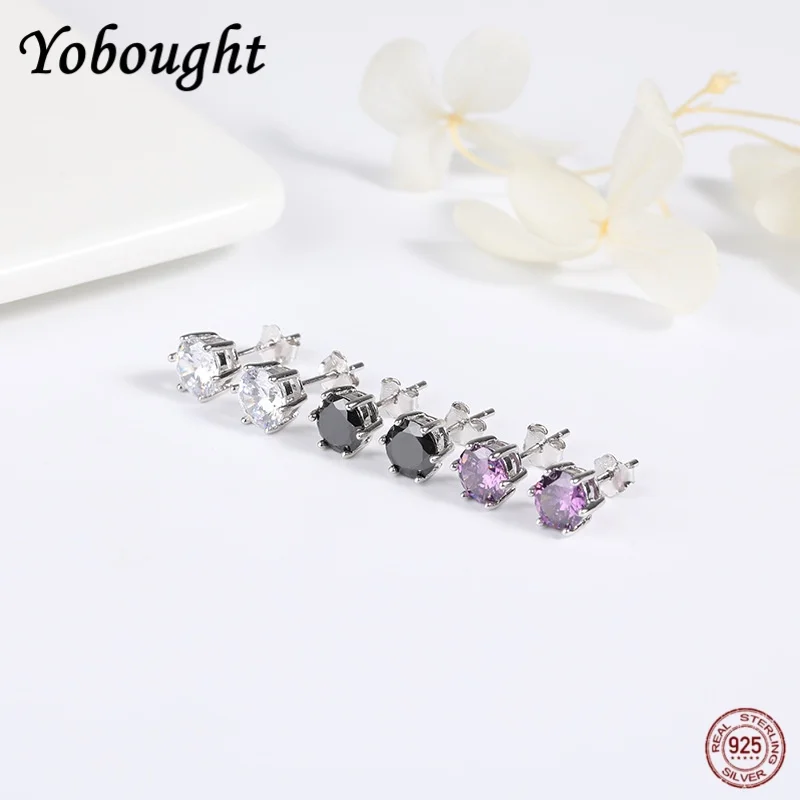 European and American Fashion S925 Pure Silver Inlaid Zircon Six Claw Earrings for Men and Women Simple Retro Ha Xi Style
European and American Fashion S925 Pure Silver Inlaid Zircon Six Claw Earrings for Men and Women Simple Retro Ha Xi Style