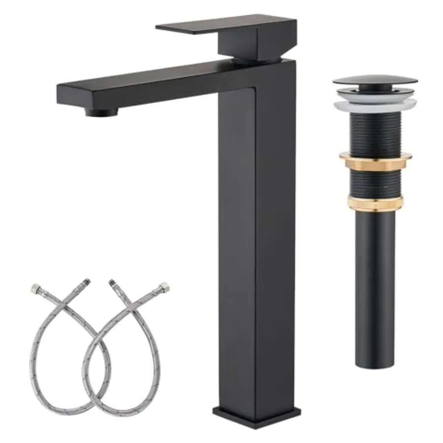 Vessel Sink Faucet, 1 Hole Single Handle Bathroom Vanity Faucets, Modern Utility Rv Laundry Bath Restroom Mixer Tap with Metal
Vessel Sink Faucet, 1 Hole Single Handle Bathroom Vanity Faucets, Modern Utility Rv Laundry Bath Restroom Mixer Tap with Metal
