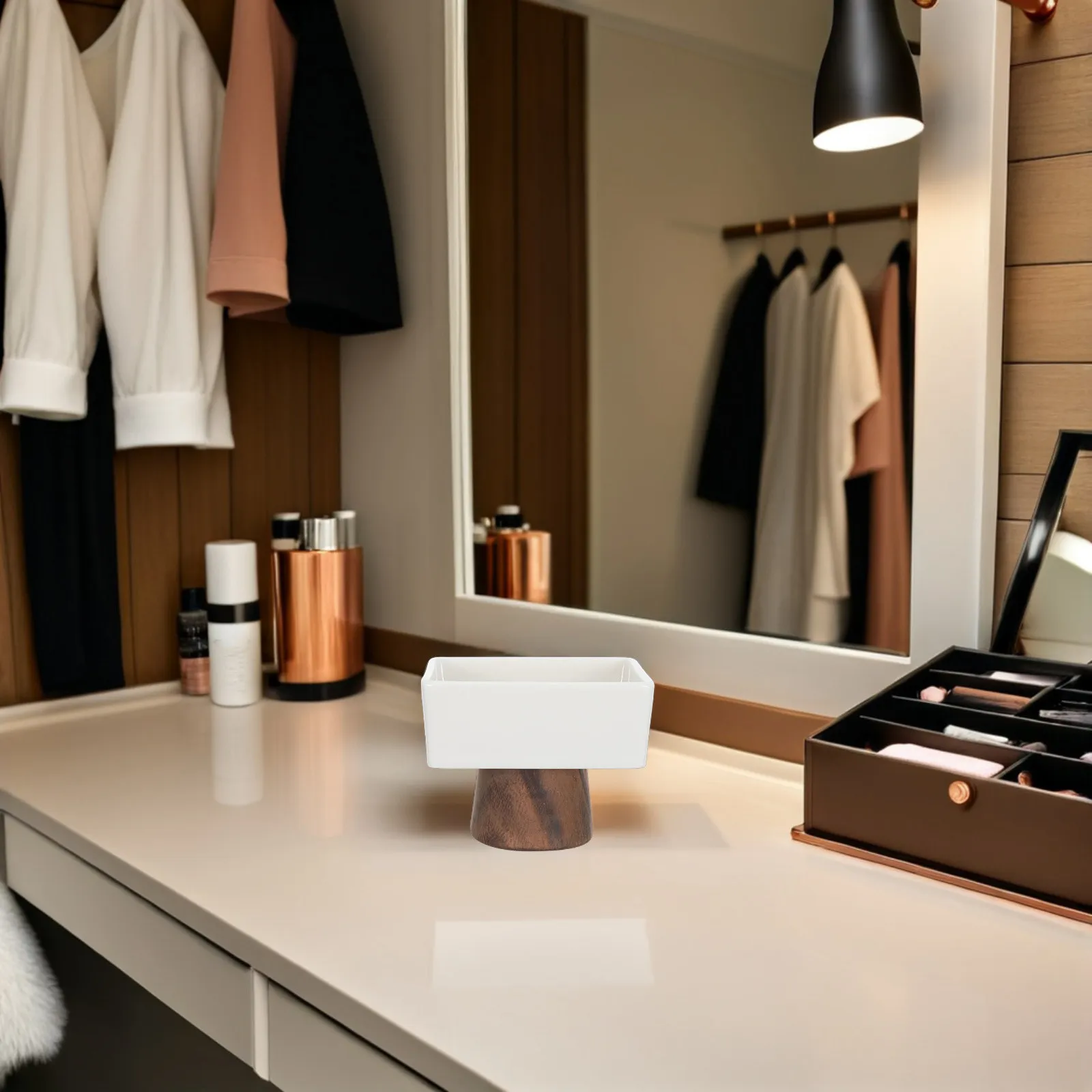Ceramic Jewelry Storage Tray White Minimalist Trinket Dish Geometric Design Elevated Wooden Base Jewelry Organizer Bedside
Ceramic Jewelry Storage Tray White Minimalist Trinket Dish Geometric Design Elevated Wooden Base Jewelry Organizer Bedside