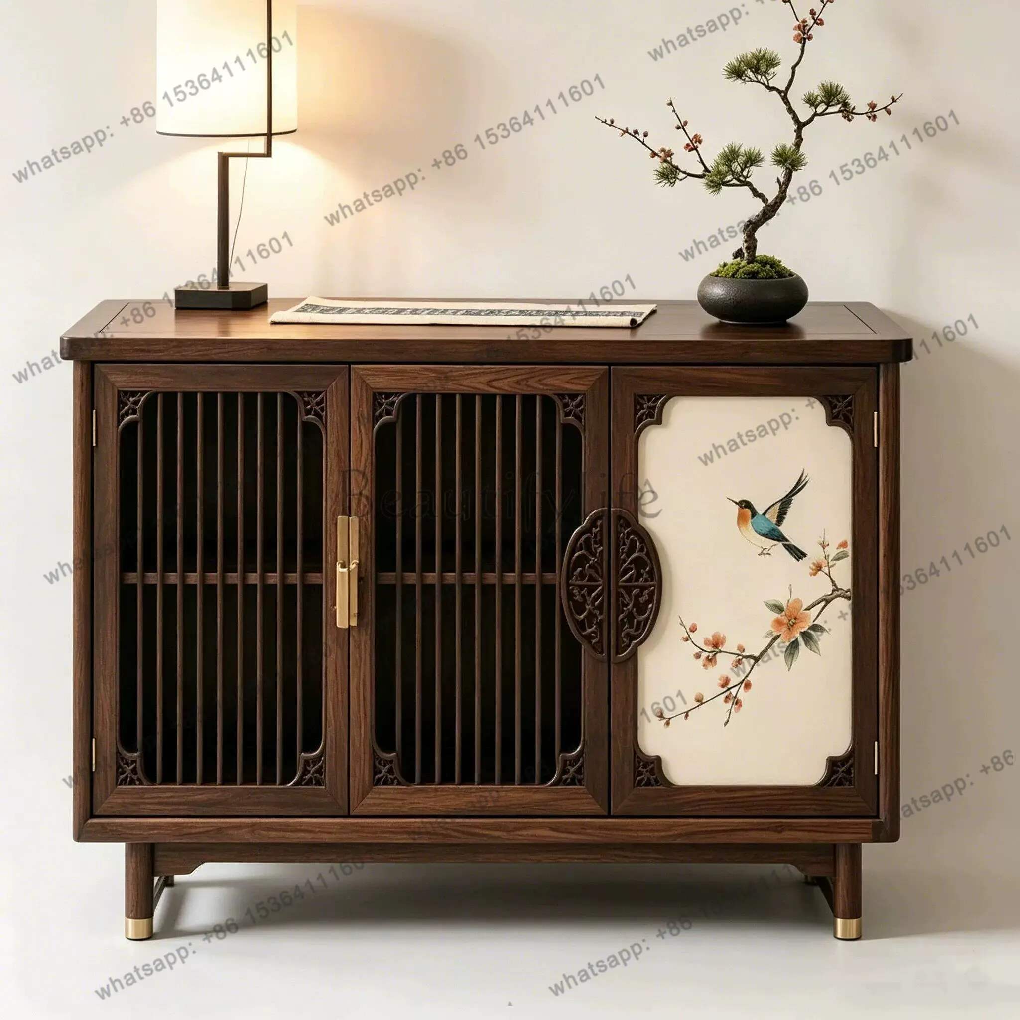 New Chinese-style North American black walnut porch cabinet Modern simple solid wood dining side cabinet Household
New Chinese-style North American black walnut porch cabinet Modern simple solid wood dining side cabinet Household