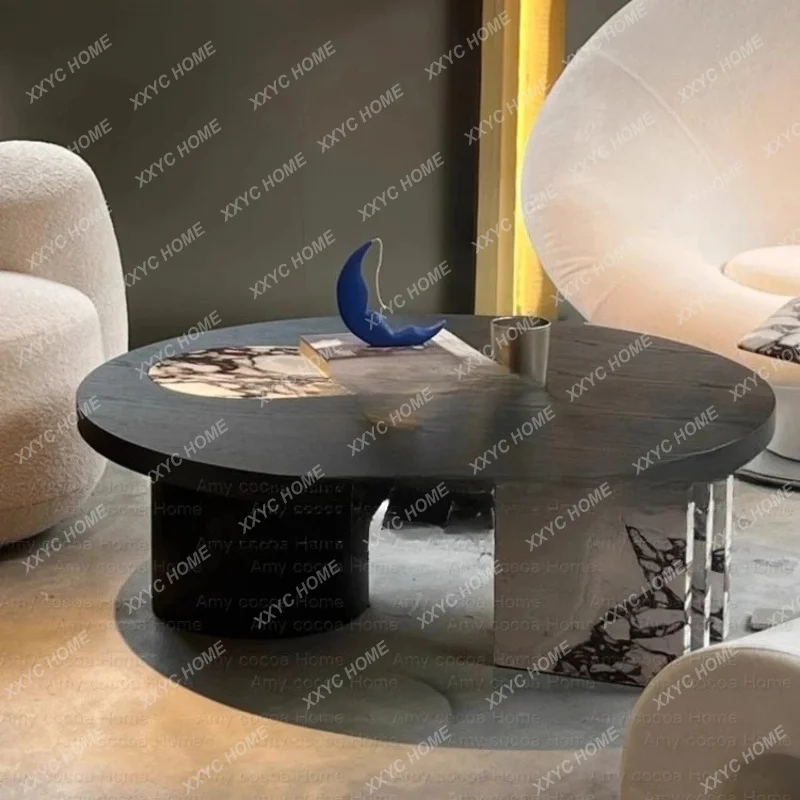 Medieval retro round marble coffee table household light luxury modern high-end combination coffee table
Medieval retro round marble coffee table household light luxury modern high-end combination coffee table