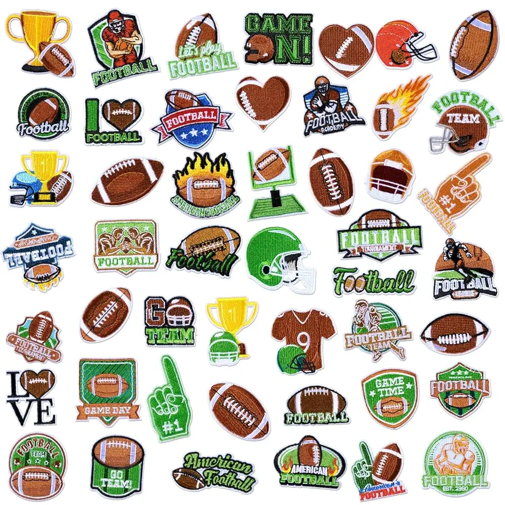 48 Pcs Football Patches Iron on Sports Ball Chenille Iron on Patches Bulk for Hats Clothes Pants Jeans Sew on Applique DIY A
48 Pcs Football Patches Iron on Sports Ball Chenille Iron on Patches Bulk for Hats Clothes Pants Jeans Sew on Applique DIY A