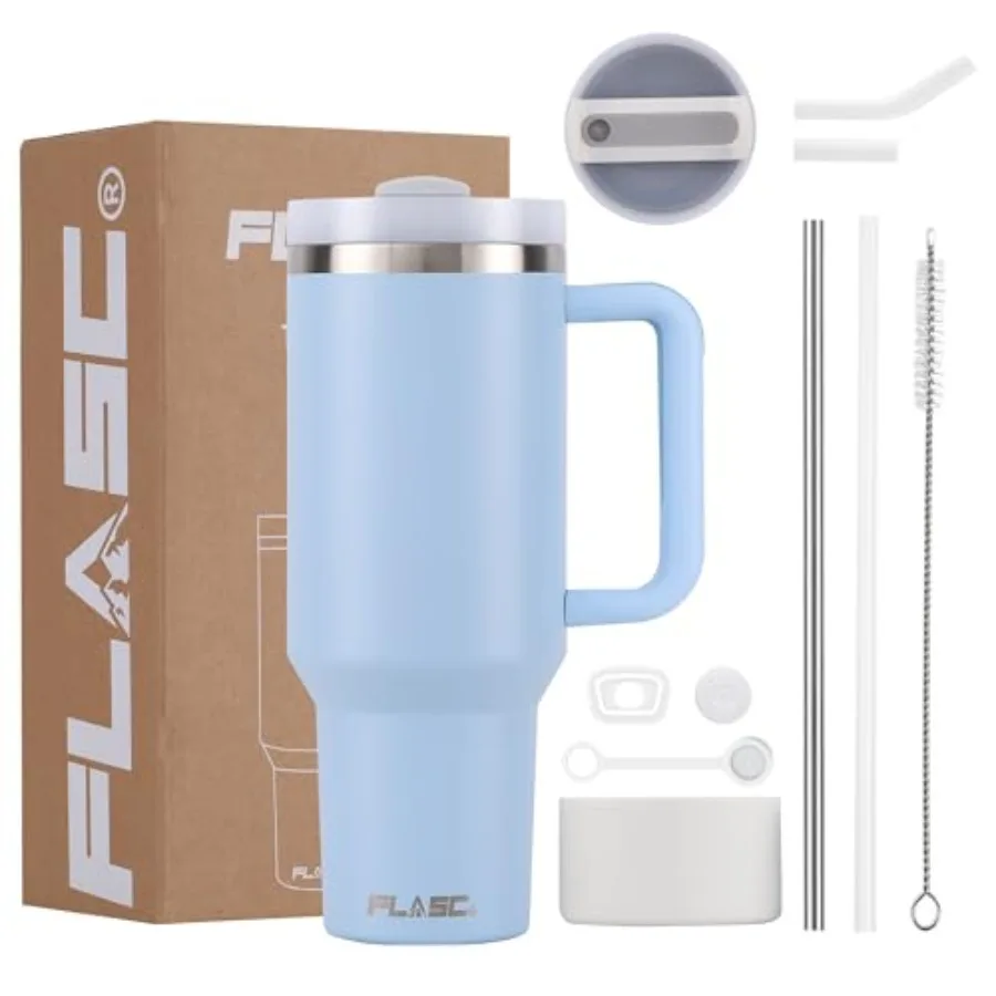 40 oz Tumbler With Handle and Straw 100% Leakproof Insulated Tumbler With Lid and Straw Includes ALL Accessories: Stainless Ste
40 oz Tumbler With Handle and Straw 100% Leakproof Insulated Tumbler With Lid and Straw Includes ALL Accessories: Stainless Ste