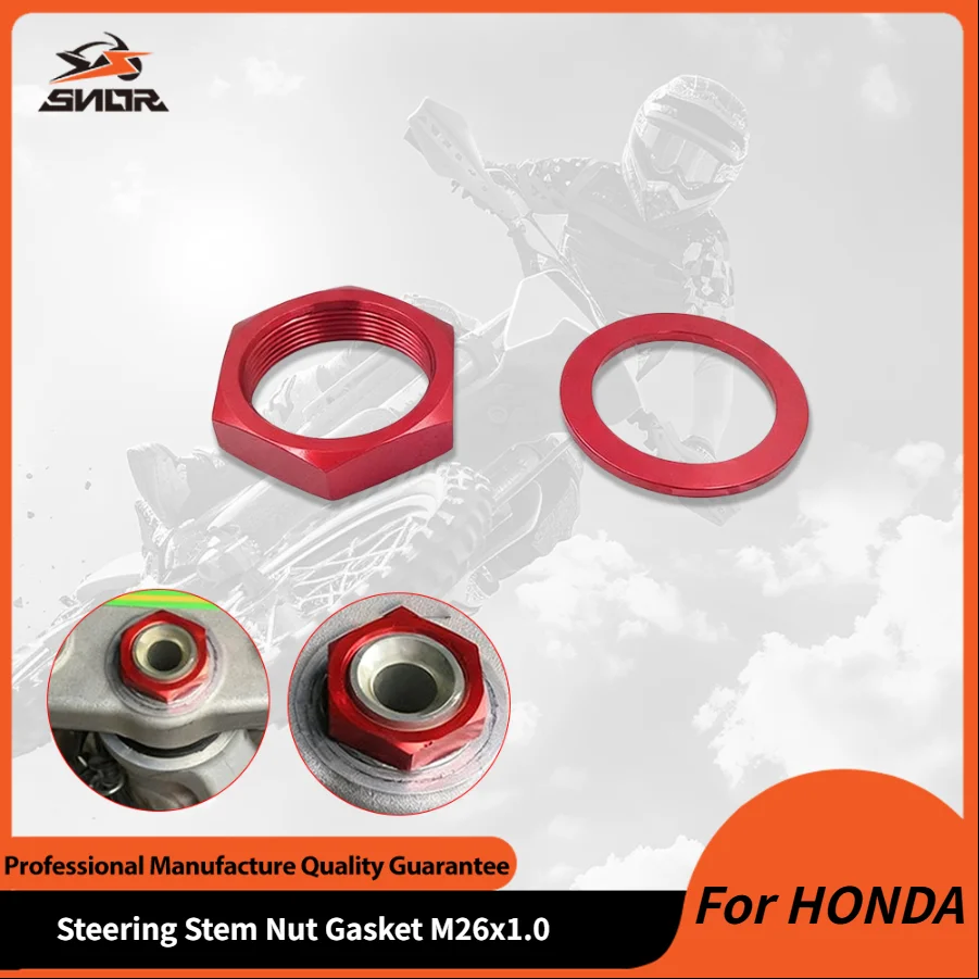 SNOR прокладка гайки рулевого стержня мотоцикла M26x1,0, тройные зажимы для деревьев, болт, винт для HONDA CR125R 250R CRF250RX 250X 450L велосипедов 
SNOR прокладка гайки рулевого стержня мотоцикла M26x1,0, тройные зажимы для деревьев, болт, винт для HONDA CR125R 250R CRF250RX 250X 450L велосипедов