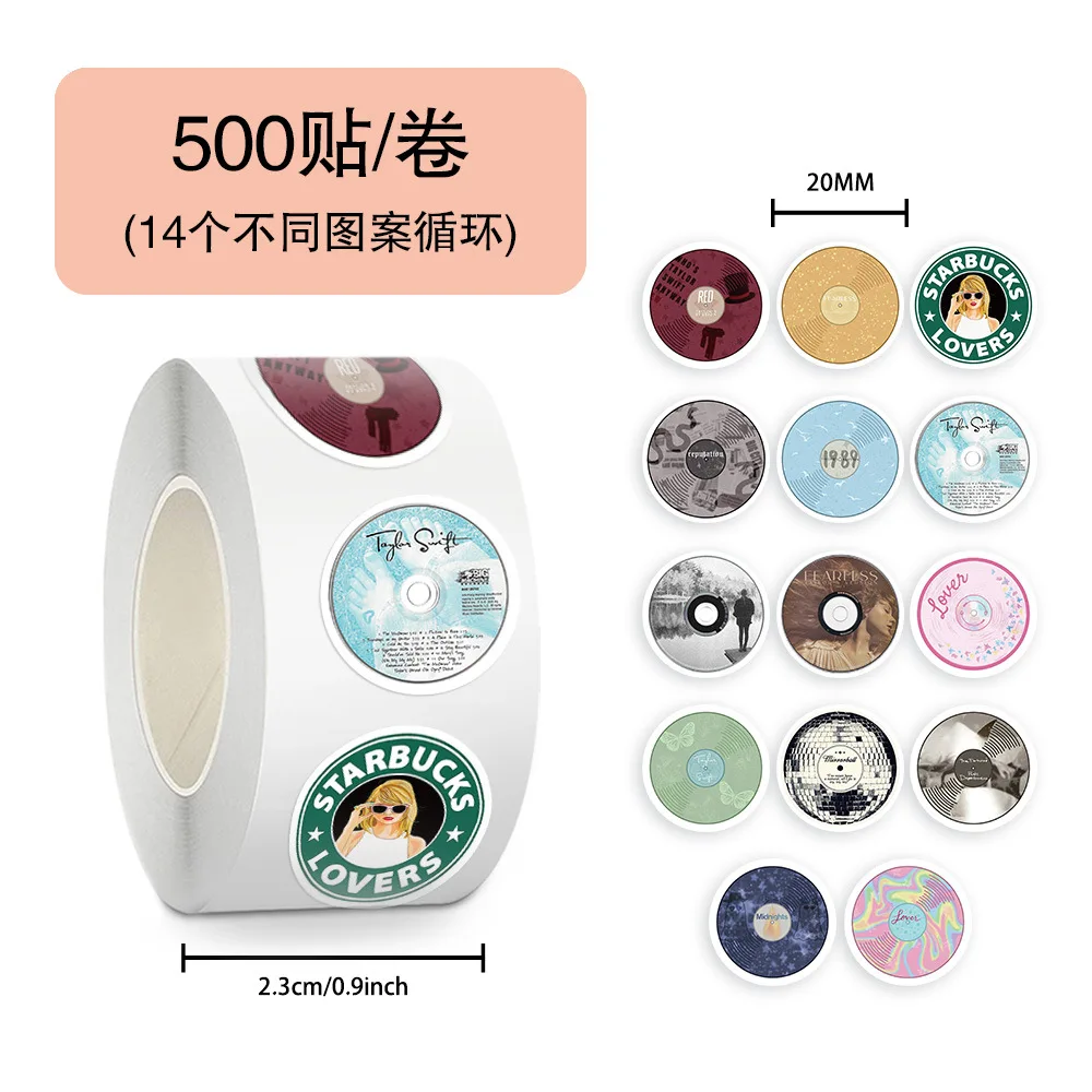 500pcs/Roll Singer Taylor Records Roll Sticker Creative DIY Decorative Luggage Standalone Mobile Case Waterproof Toy Gift Decals
500pcs/Roll Singer Taylor Records Roll Sticker Creative DIY Decorative Luggage Standalone Mobile Case Waterproof Toy Gift Decals