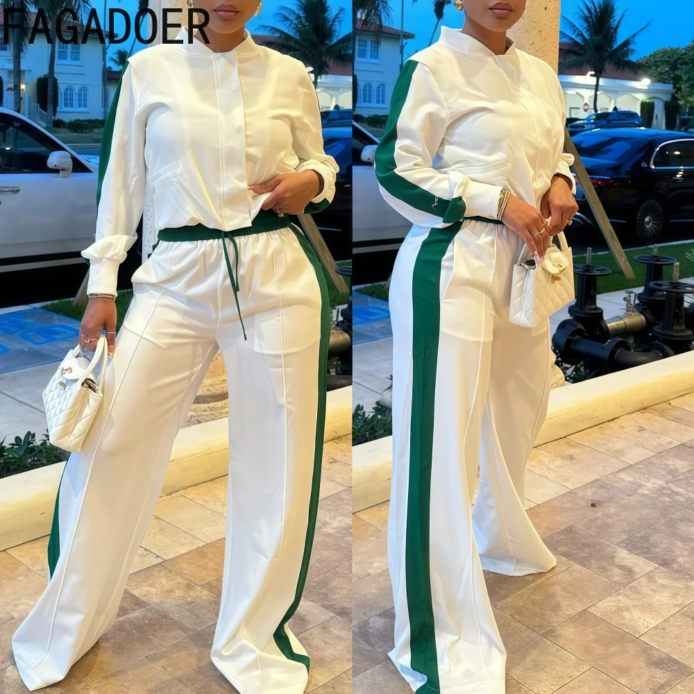 FAGADOER Fashion Sports 2 Pieces Set for Woman Long Sleeve Crop Top and Long Pants Matching Suit Female Streetwear Clothing New
FAGADOER Fashion Sports 2 Pieces Set for Woman Long Sleeve Crop Top and Long Pants Matching Suit Female Streetwear Clothing New