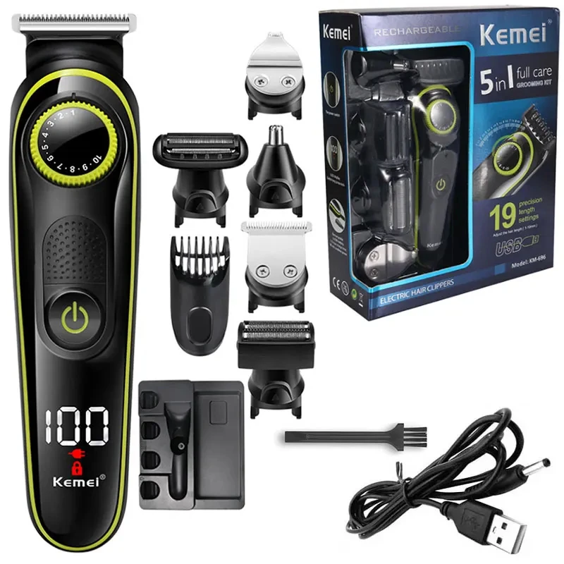 Hair Clipper Kemei KM-696 Multifunctional Trimmer for Men Electric Shaver for Men's Razor Nose 5 in 1 Professional Trimmer
Hair Clipper Kemei KM-696 Multifunctional Trimmer for Men Electric Shaver for Men's Razor Nose 5 in 1 Professional Trimmer