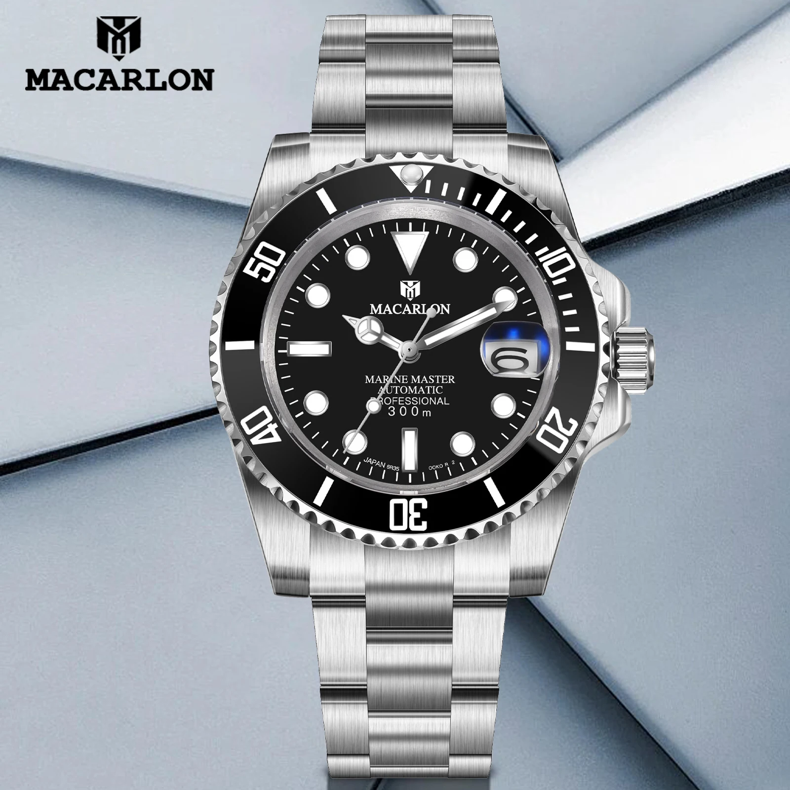 Новые механические часы MACARLON Design с сапфировым стеклом, мужские, с календарем, светящиеся, из нержавеющей стали, водонепроницаемые, с автоматическим механизмом NH35 (Китай)
Новые механические часы MACARLON Design с сапфировым стеклом, мужские, с календарем, светящиеся, из нержавеющей стали, водонепроницаемые, с автоматическим механизмом NH35 (Китай)