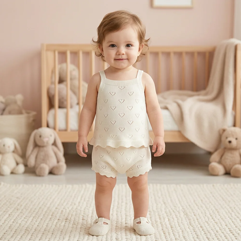 MILANCEL Summer Baby Clothes Set 3-24M Knitted Hollow Out Girls Halter Tops + Bloomer Breathable Toddler Outfit 2PCS
MILANCEL Summer Baby Clothes Set 3-24M Knitted Hollow Out Girls Halter Tops + Bloomer Breathable Toddler Outfit 2PCS