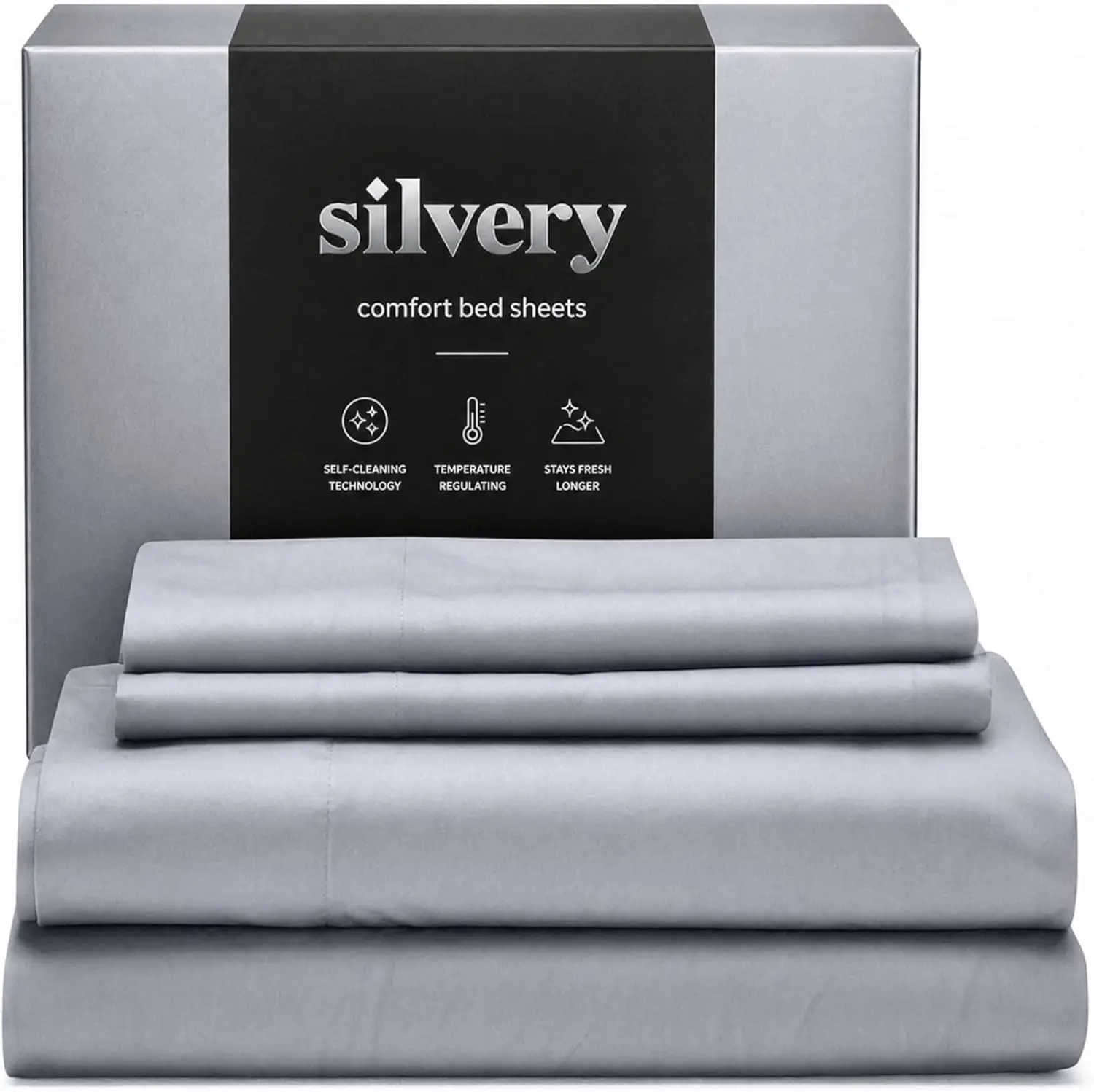 Silver Infused Bed Sheets Set - Ultra-Soft, Temperature-Regulating, Stays Fresh 3X Longer for Hygienic Sleep
Silver Infused Bed Sheets Set - Ultra-Soft, Temperature-Regulating, Stays Fresh 3X Longer for Hygienic Sleep