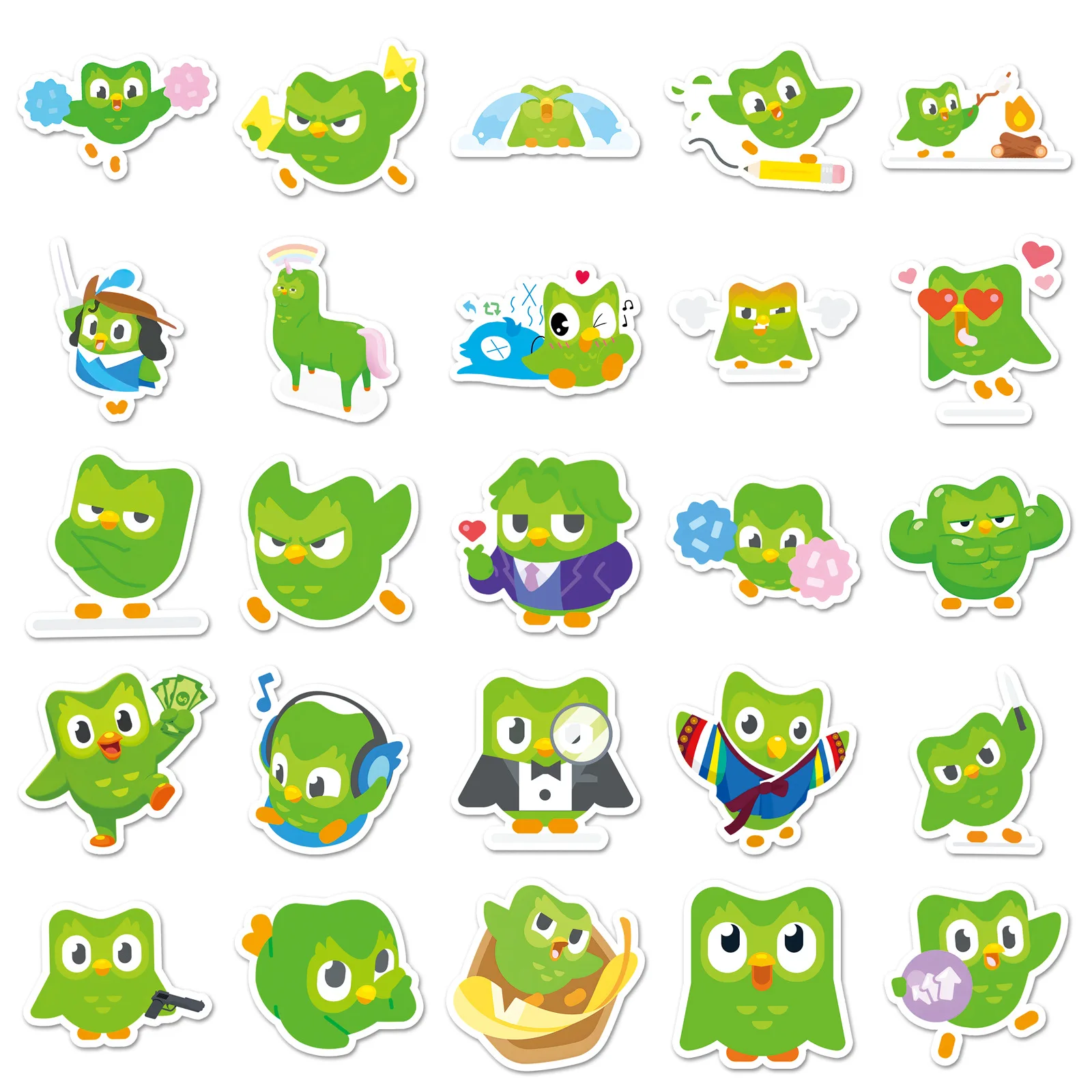 50PCS Duolingo Cartoon Green Owl Stickers Language Learning Decals Graffiti DIY Decoration Laptop Phone Guitar Car Bike Kids Toy
50PCS Duolingo Cartoon Green Owl Stickers Language Learning Decals Graffiti DIY Decoration Laptop Phone Guitar Car Bike Kids Toy