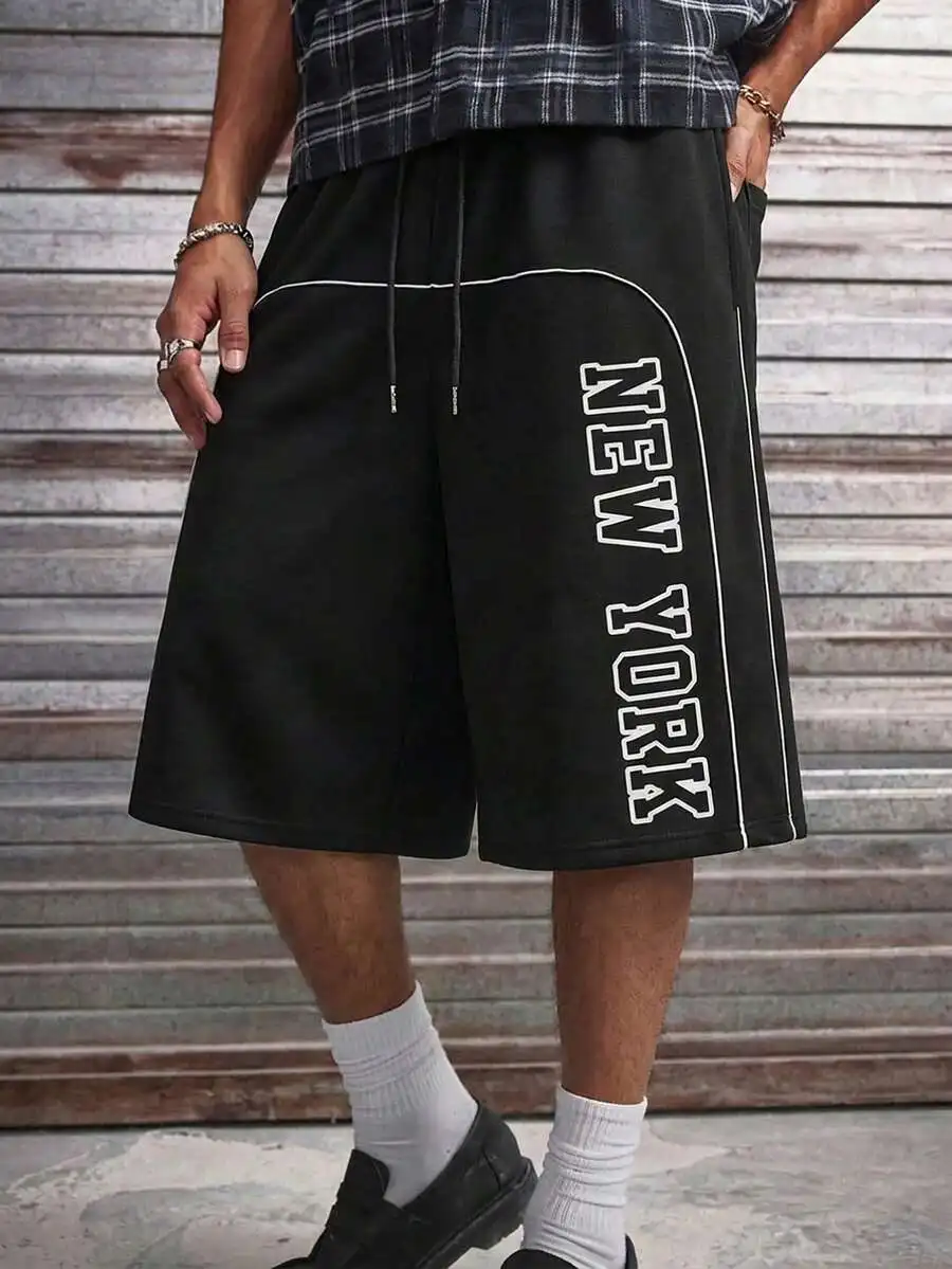 Mens Black Letter Print Drawstring Waist Casual Jogger Shorts Streetwear Daily Wear
Mens Black Letter Print Drawstring Waist Casual Jogger Shorts Streetwear Daily Wear