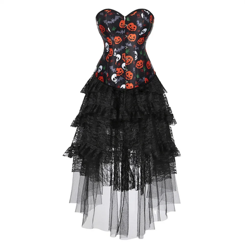 Women's Santa Corset Skirt Pumpkin Skull Printing Bustier Dress Set Plus Size Burlesque Clubwear Outfits Halloween Party Costume
Women's Santa Corset Skirt Pumpkin Skull Printing Bustier Dress Set Plus Size Burlesque Clubwear Outfits Halloween Party Costume