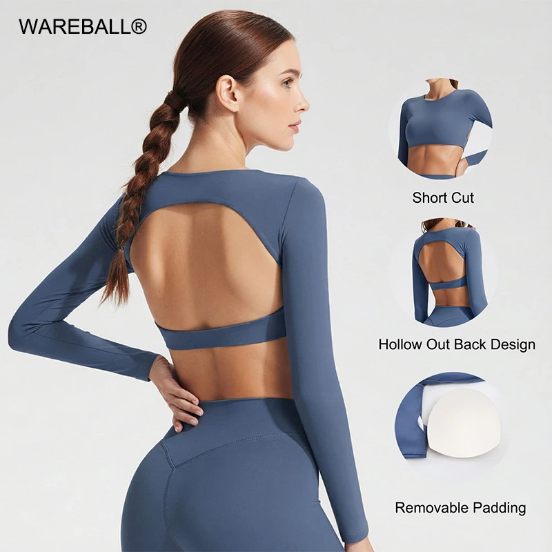 WAREBALL Yoga Shirts Women Long Sleeve Backless Fitness Running Gym Clothes Workout Dry Fit Breathable High Elastic Sports Top
WAREBALL Yoga Shirts Women Long Sleeve Backless Fitness Running Gym Clothes Workout Dry Fit Breathable High Elastic Sports Top