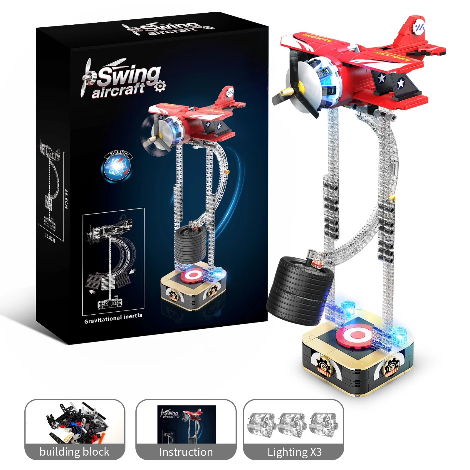 460PCS Light Up Swinging Airplane MOC Building Blocks DIY Aircraft Model STEM Educational Home Decor Toy Kids Birthday Gift
460PCS Light Up Swinging Airplane MOC Building Blocks DIY Aircraft Model STEM Educational Home Decor Toy Kids Birthday Gift