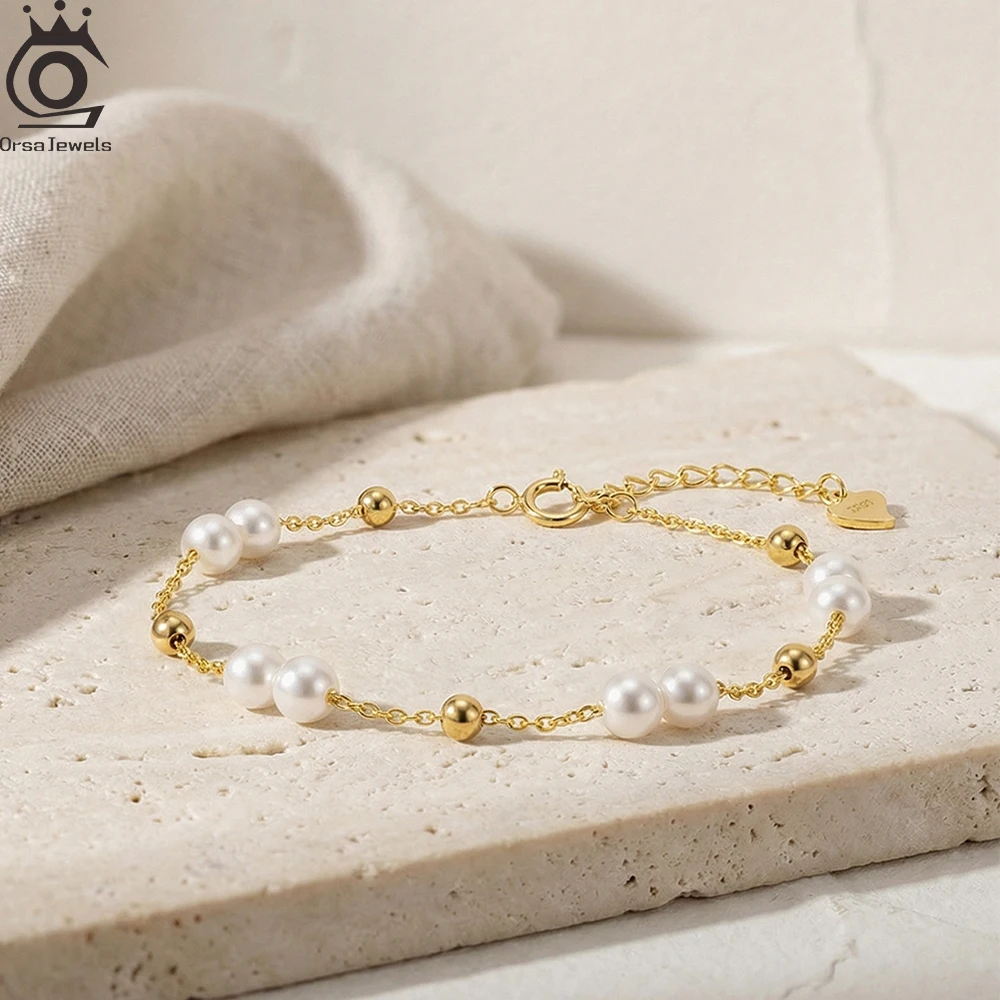 ORSA JEWELS Delicate 925 Sterling Silver Natural Pearl Beaded Chain Bracelet Oval Pearl Bangle for Women Birthday Party GPB40
ORSA JEWELS Delicate 925 Sterling Silver Natural Pearl Beaded Chain Bracelet Oval Pearl Bangle for Women Birthday Party GPB40