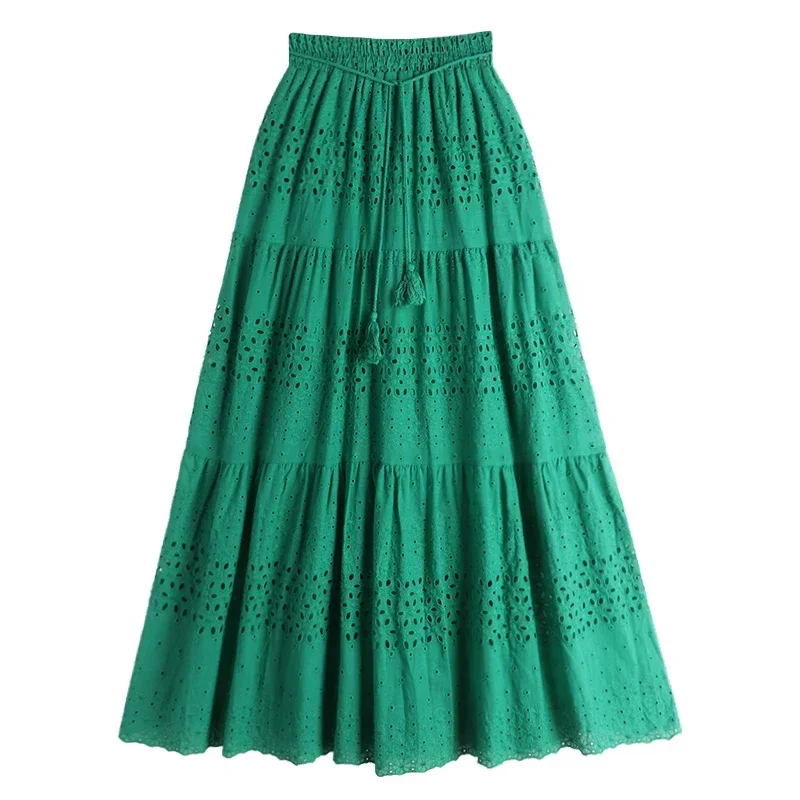 Elegant Lace Long Skirt for Women 2024 Spring Summer Fashion Crochet Hollow Out A Line Belt High Waist Midi Skirt Female Z515
Elegant Lace Long Skirt for Women 2024 Spring Summer Fashion Crochet Hollow Out A Line Belt High Waist Midi Skirt Female Z515