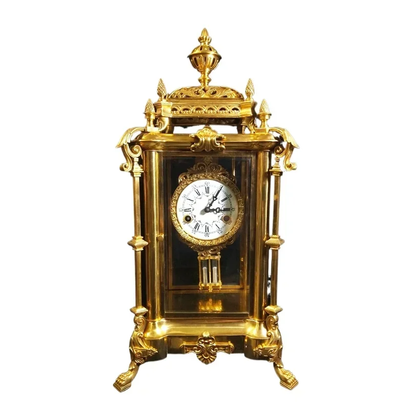 European Western pure copper gilt old-fashioned retro winding mechanical clock, home creative living room pendulum clock
European Western pure copper gilt old-fashioned retro winding mechanical clock, home creative living room pendulum clock