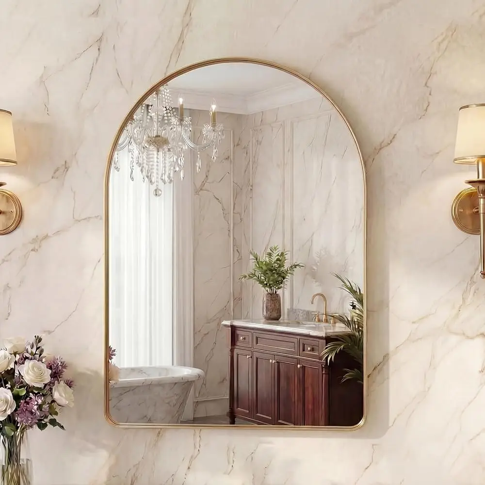 Arched Bathroom Mirror for Over Sink, 30x20 Inch Wall Mirror Arched Rounded Rectangle, Modern Wall Mount Vanity Mirror with
Arched Bathroom Mirror for Over Sink, 30x20 Inch Wall Mirror Arched Rounded Rectangle, Modern Wall Mount Vanity Mirror with