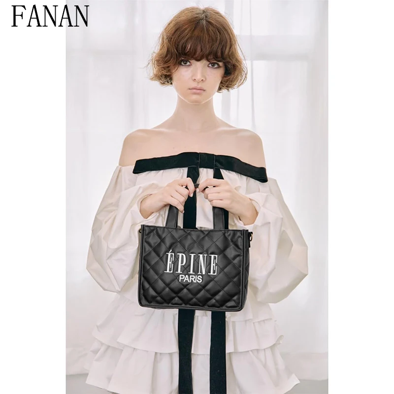 Black PU Leather Women's Handbags Embroidered Letter Handbag Japanese Style Shoulder Bags for Lady Square Crossbody Bag
Black PU Leather Women's Handbags Embroidered Letter Handbag Japanese Style Shoulder Bags for Lady Square Crossbody Bag