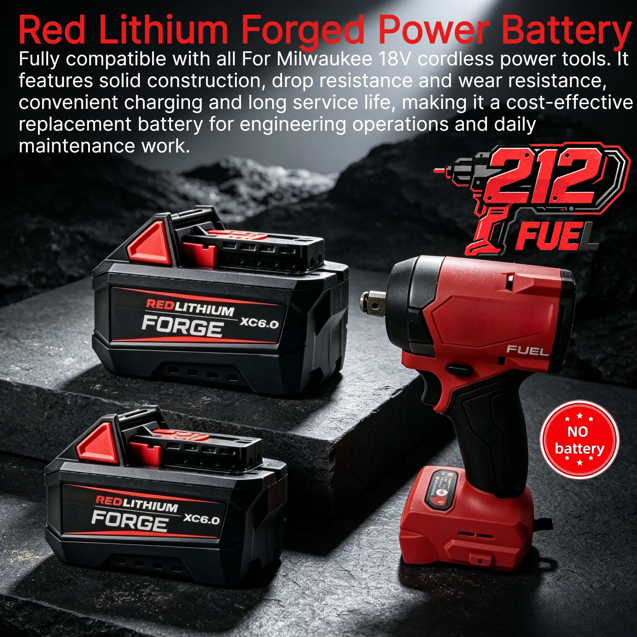 For Milwaukee M18 18V 6.0Ah Anti-deformation Outer Shell High Toughness Site Working Battery,Matching 212 Fuel Electric Drill
For Milwaukee M18 18V 6.0Ah Anti-deformation Outer Shell High Toughness Site Working Battery,Matching 212 Fuel Electric Drill