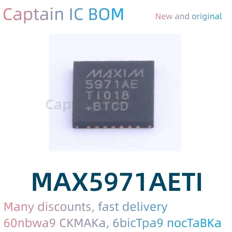 5 шт. MAX5971AETI + T MAX MAX5971 MAX5971AE MAX5971AETI 100% новая Оригинальная интегральная схема TQFN28
5 шт. MAX5971AETI + T MAX MAX5971 MAX5971AE MAX5971AETI 100% новая Оригинальная интегральная схема TQFN28