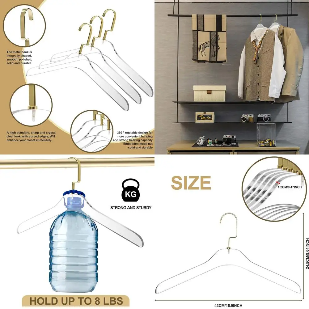 Quality Clear Acrylic Lucite Coat Suit Hangers, Stylish Clothes Hanger with Silver Hook - Coat Hanger or Dr, Suit - Closet Organ
Quality Clear Acrylic Lucite Coat Suit Hangers, Stylish Clothes Hanger with Silver Hook - Coat Hanger or Dr, Suit - Closet Organ