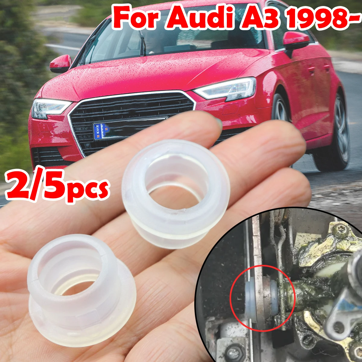 For Audi A3 1998 - MT Gear Shift Lever Cable Bushing Repair Kit Gearbox Selector End Linkage Rubber Sleeve Car Replacement Parts
For Audi A3 1998 - MT Gear Shift Lever Cable Bushing Repair Kit Gearbox Selector End Linkage Rubber Sleeve Car Replacement Parts