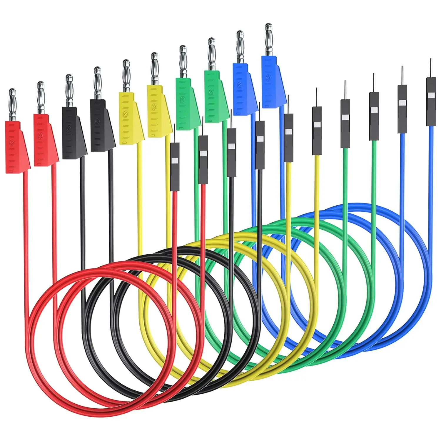 10pcs Banana Plug to Breadboard Male Jumper Wires Soft Flexible Silicone Test Leads for Electrical Testing
10pcs Banana Plug to Breadboard Male Jumper Wires Soft Flexible Silicone Test Leads for Electrical Testing