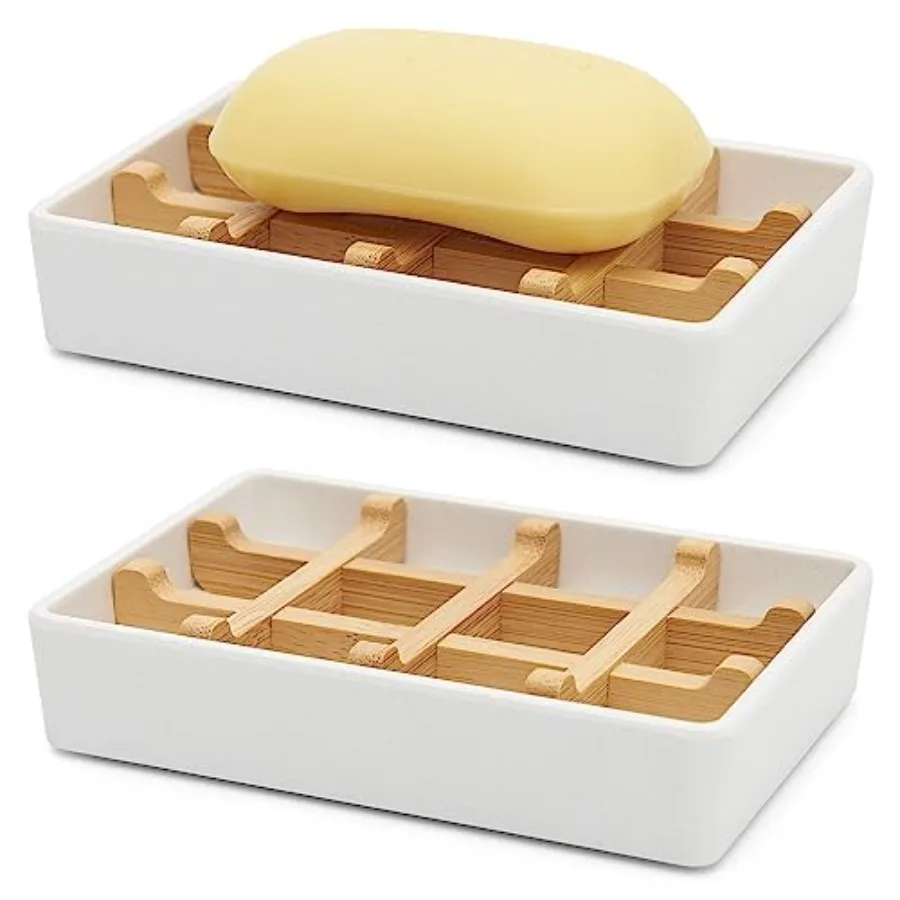 Bamboo Soap Dishes for Shower Wooden Soap Bar Holder for Bathroom Soap Tray Easy to Clean, Durable and with Non-Slip Pads
Bamboo Soap Dishes for Shower Wooden Soap Bar Holder for Bathroom Soap Tray Easy to Clean, Durable and with Non-Slip Pads