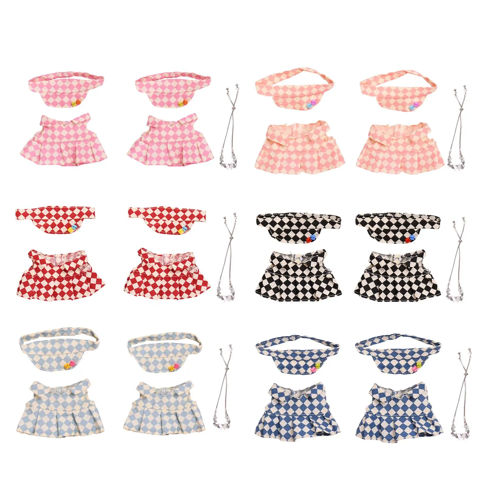 15cm Plush Doll Clothes Costumes Plush Doll Accessories Soft Stylish Dress up Doll Outifits Party Dress Plaid Tennis Skirt Set
15cm Plush Doll Clothes Costumes Plush Doll Accessories Soft Stylish Dress up Doll Outifits Party Dress Plaid Tennis Skirt Set
