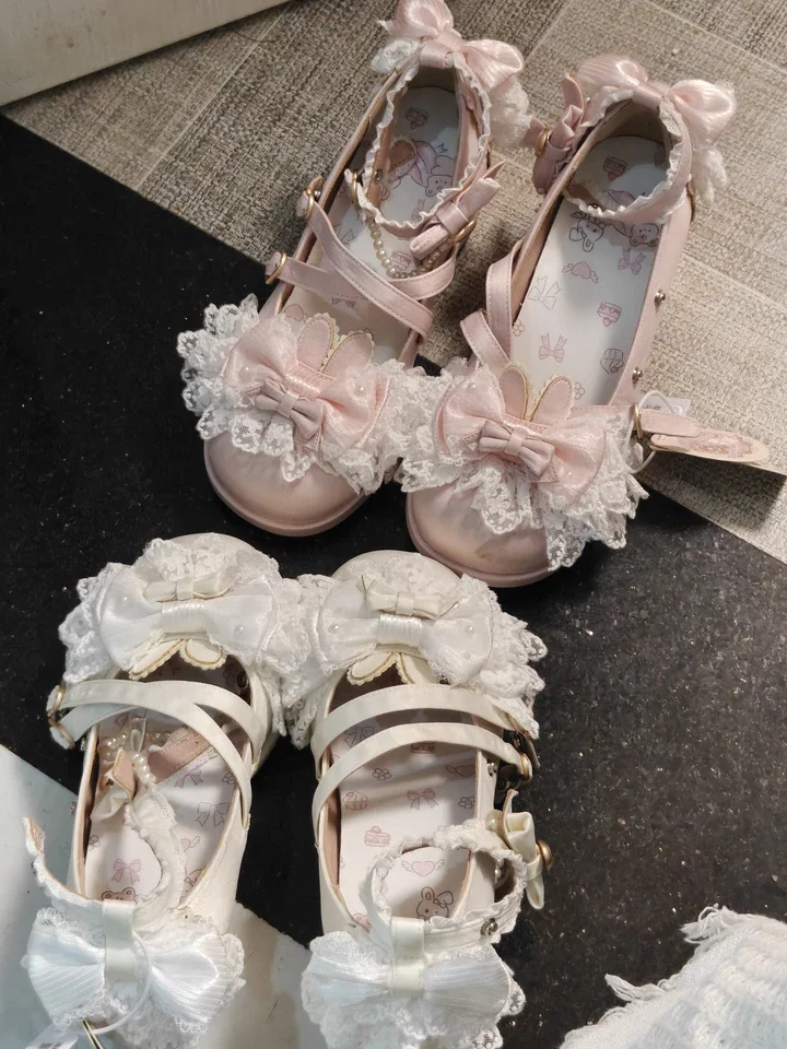 Japanese Original Sweet and Cute Lolita Lace Bow Bunny Ear High Heels Soft Girl JK Mary Jane Little Leather Lo Shoes for Women
Japanese Original Sweet and Cute Lolita Lace Bow Bunny Ear High Heels Soft Girl JK Mary Jane Little Leather Lo Shoes for Women