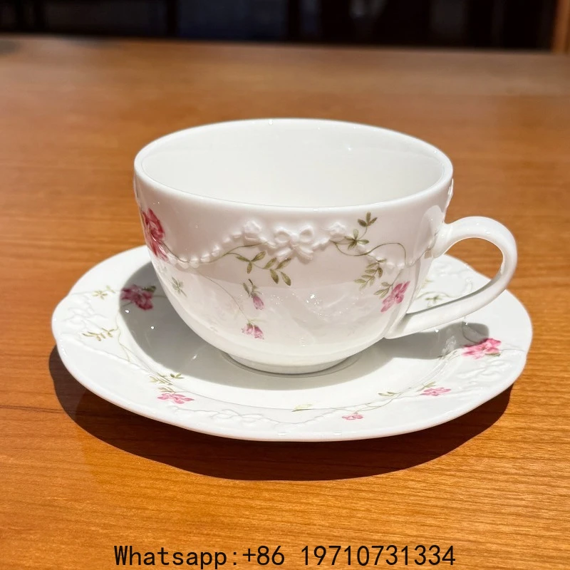 Pink Romantic European Ceramic Coffee Cup and Saucer Set, Heat-resistant and Microwave Oven Relief.
Pink Romantic European Ceramic Coffee Cup and Saucer Set, Heat-resistant and Microwave Oven Relief.