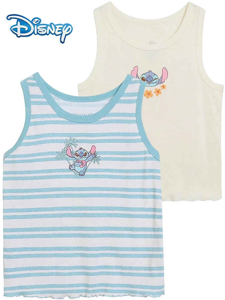 Disney Stitch Little Monster Cartoon Print Striped Embroidery Vest T-Shirt Women Sleeveless O-Neck Pullover Undershirt Tee Tops
Disney Stitch Little Monster Cartoon Print Striped Embroidery Vest T-Shirt Women Sleeveless O-Neck Pullover Undershirt Tee Tops