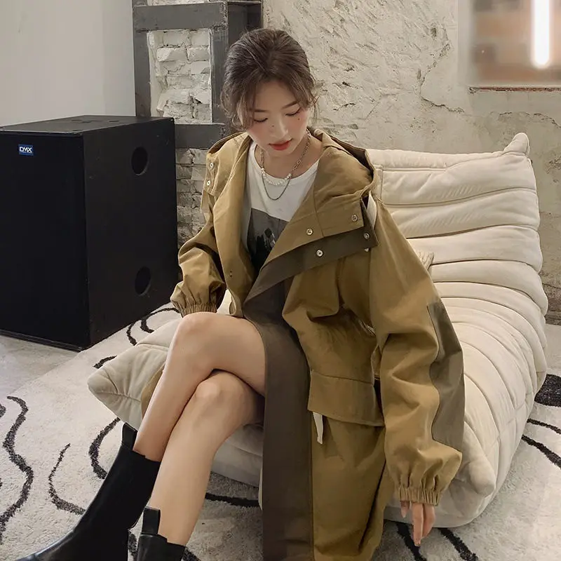 2023 Hooded Clothes Trench Coat Women's Spring And Autumn Medium Length Korean Loose Casual Fashion Wild Windbreaker Z657
2023 Hooded Clothes Trench Coat Women's Spring And Autumn Medium Length Korean Loose Casual Fashion Wild Windbreaker Z657