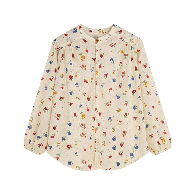 Blouse Tees Top Full Sleeve O-neck Collar Single Breasted Print Regular Cotton Fashion Casual Simple Comfortable Spring Female
Blouse Tees Top Full Sleeve O-neck Collar Single Breasted Print Regular Cotton Fashion Casual Simple Comfortable Spring Female