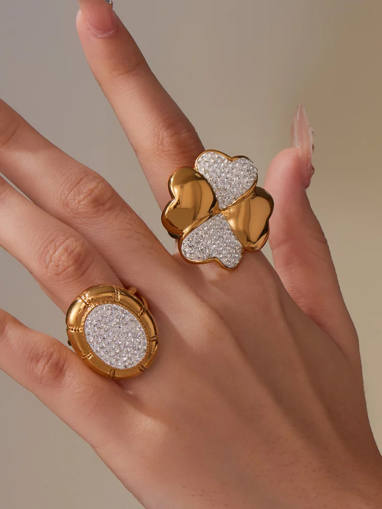 Ele Simple Titanium Steel Ring for Women Starry Four Le Clover Smooth Surface Ring Faionable Personali Ring
Ele Simple Titanium Steel Ring for Women Starry Four Le Clover Smooth Surface Ring Faionable Personali Ring