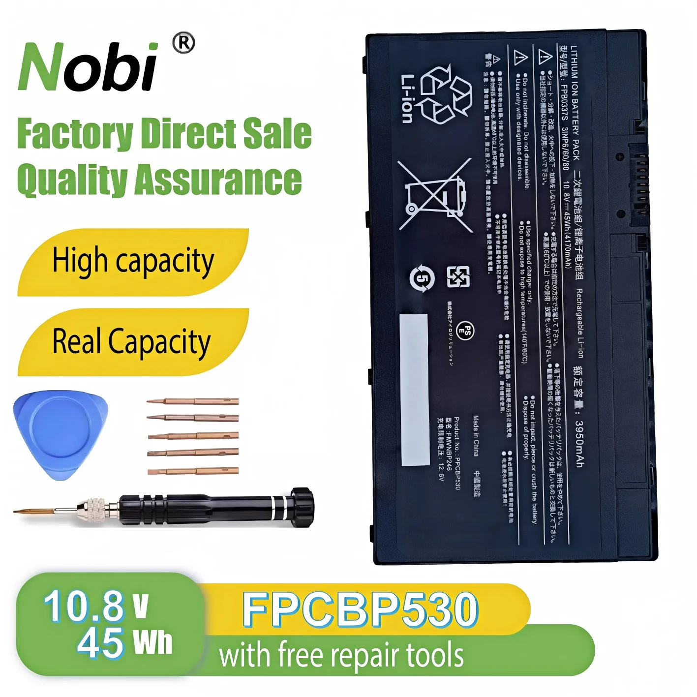 Nobi FMVNBP245 FMVNBP246 FPB0337S FPCBP528 FPCBP530 FPCBP530AP battery for Fujitsu LifeBook P728 P727/R P727 U727 series 45Wh
Nobi FMVNBP245 FMVNBP246 FPB0337S FPCBP528 FPCBP530 FPCBP530AP battery for Fujitsu LifeBook P728 P727/R P727 U727 series 45Wh
