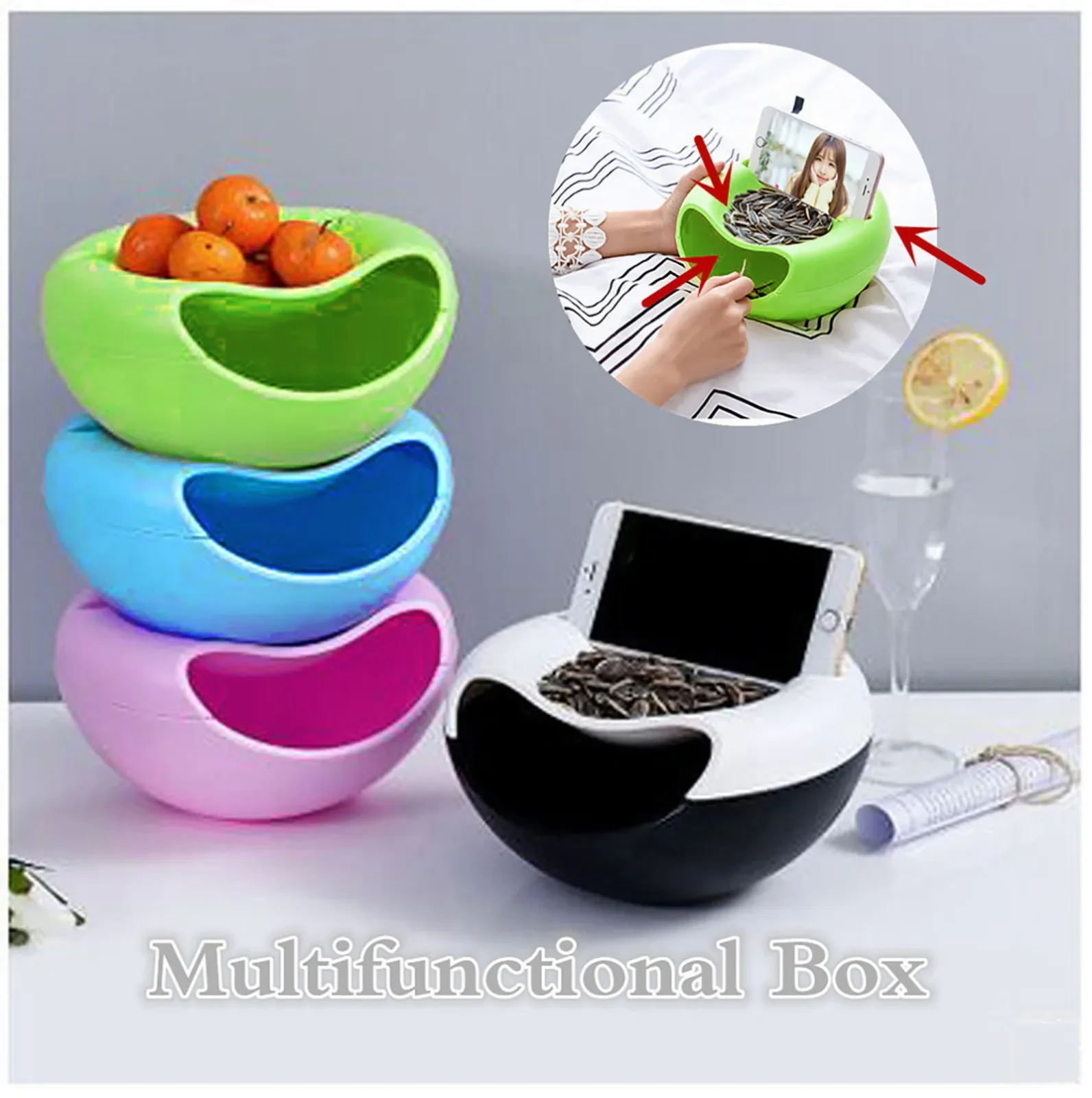 Snacks Bowl Creative Bowl Double Layer Dry Fruit Containers Snack Storage Box Sunflower Seed Nut Bowl With Shell Storage
Snacks Bowl Creative Bowl Double Layer Dry Fruit Containers Snack Storage Box Sunflower Seed Nut Bowl With Shell Storage