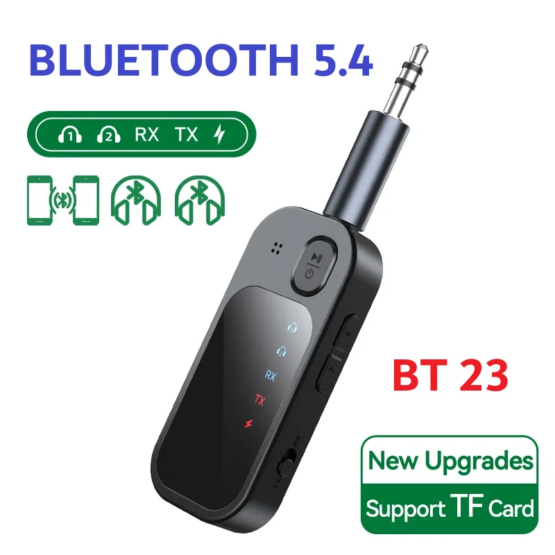 Многоточечный Bluetooth 5.4 аудиопередатчик 2 в 1, приемник 3,5 мм AUX RCA TF Card Play HIFI Dual Stream Wireless Adapter с микрофоном
Многоточечный Bluetooth 5.4 аудиопередатчик 2 в 1, приемник 3,5 мм AUX RCA TF Card Play HIFI Dual Stream Wireless Adapter с микрофоном