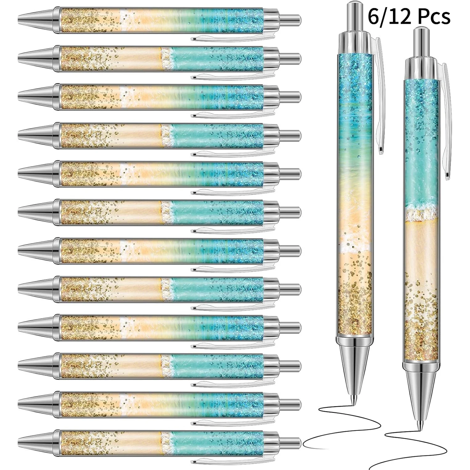 6/12 Pcs Beach Blue Green Pen Loose Romantic Ocean Teacher Appreciation Week Gift Ballpoint Pen Colleagues Office School Writing
6/12 Pcs Beach Blue Green Pen Loose Romantic Ocean Teacher Appreciation Week Gift Ballpoint Pen Colleagues Office School Writing