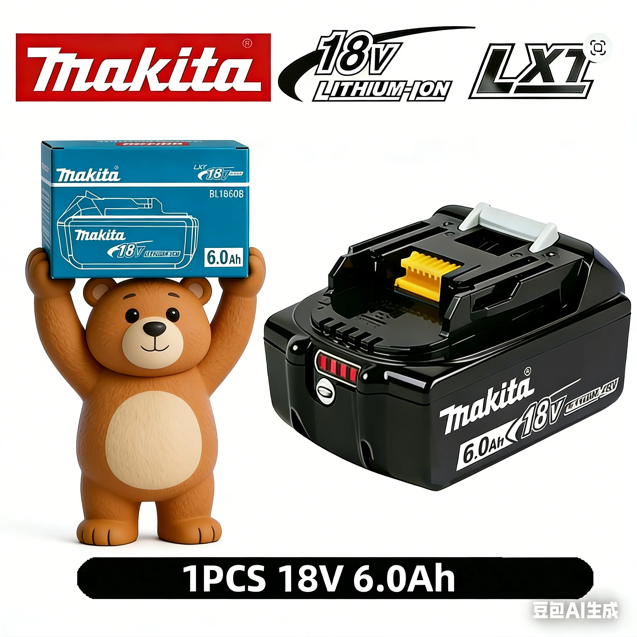 100% Genuine Makita 18V 6Ah for Makita 18V Battery BL1860B BL1840 BL1850B BL1850 BL1860 DDF487 Replacement Lithium Battery
100% Genuine Makita 18V 6Ah for Makita 18V Battery BL1860B BL1840 BL1850B BL1850 BL1860 DDF487 Replacement Lithium Battery