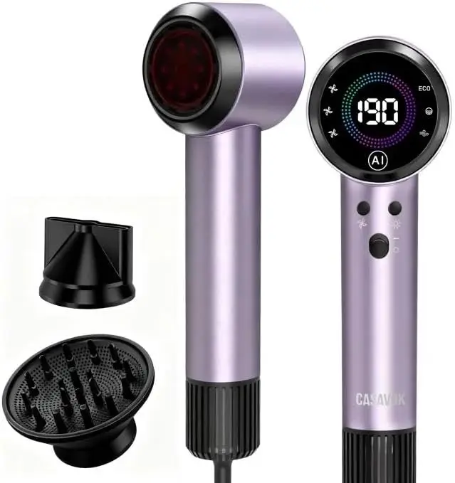160,000 RPM High-Speed Hair Dryer, Auto-Adjusting Temp & Speed, 500M Plasma, Low Noise, Lightweight for Home & Travel
160,000 RPM High-Speed Hair Dryer, Auto-Adjusting Temp & Speed, 500M Plasma, Low Noise, Lightweight for Home & Travel