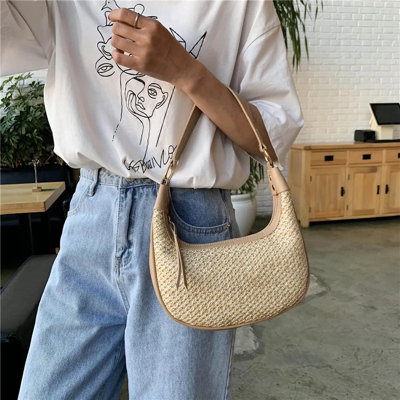 2025 Simple Design New Fashion Handbags Women's Woven Crossbody Hobo Bag High Quality Hand-woven Straw Underarm Bag 
2025 Simple Design New Fashion Handbags Women's Woven Crossbody Hobo Bag High Quality Hand-woven Straw Underarm Bag