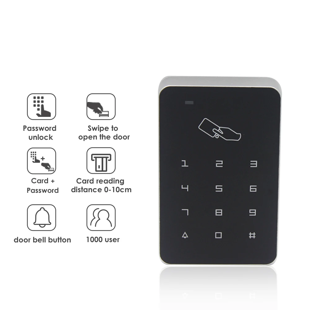 125khz RFID Digital Keypad Access Control System Door Lock Controller RFID card reader RFID Keypad Touch Access Control System
125khz RFID Digital Keypad Access Control System Door Lock Controller RFID card reader RFID Keypad Touch Access Control System