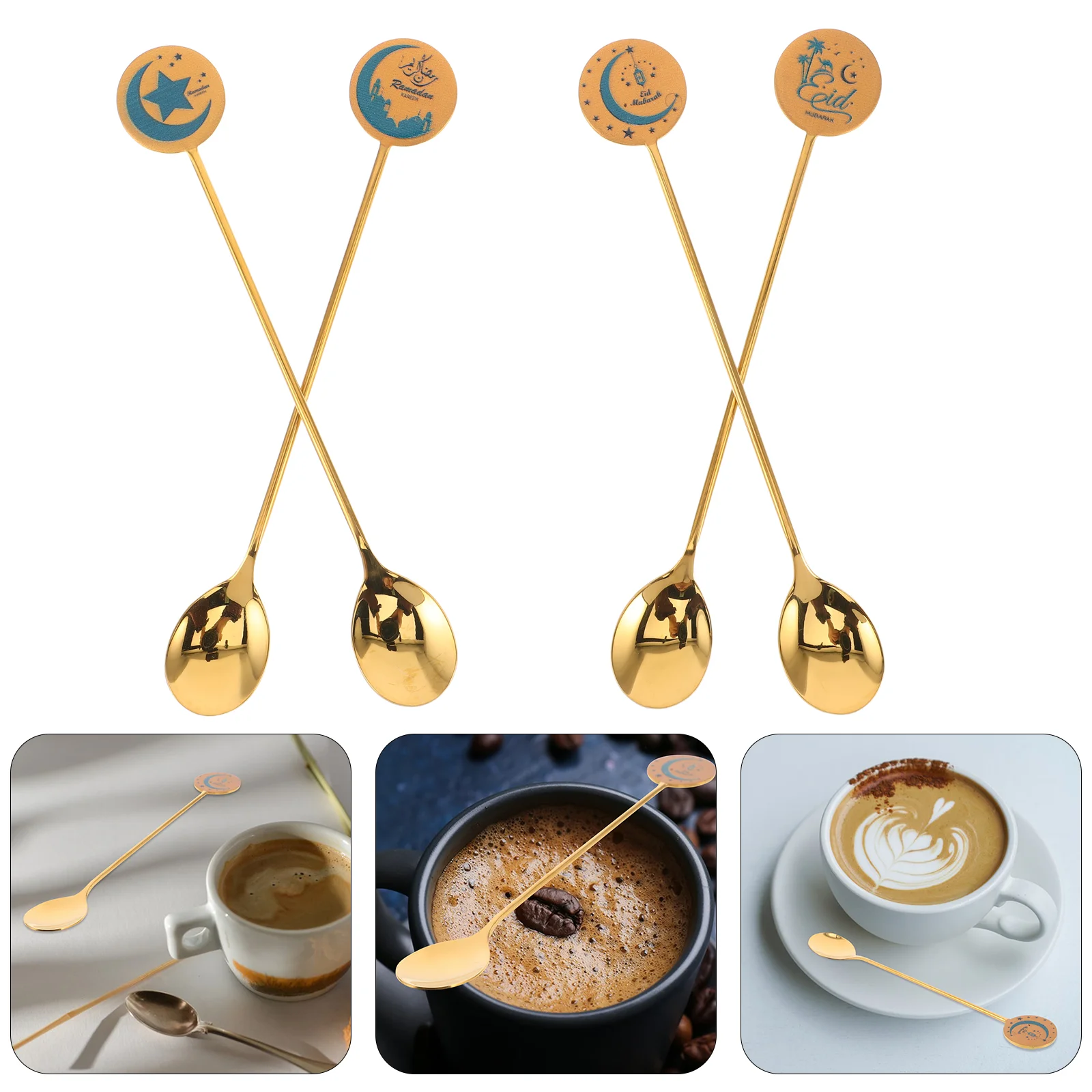 4pcs Stainless Steel Dessert Spoons Creative Star Moon Elements Spoons for Tea Coffee Ice Cream and Pudding Ramadan Supplies
4pcs Stainless Steel Dessert Spoons Creative Star Moon Elements Spoons for Tea Coffee Ice Cream and Pudding Ramadan Supplies