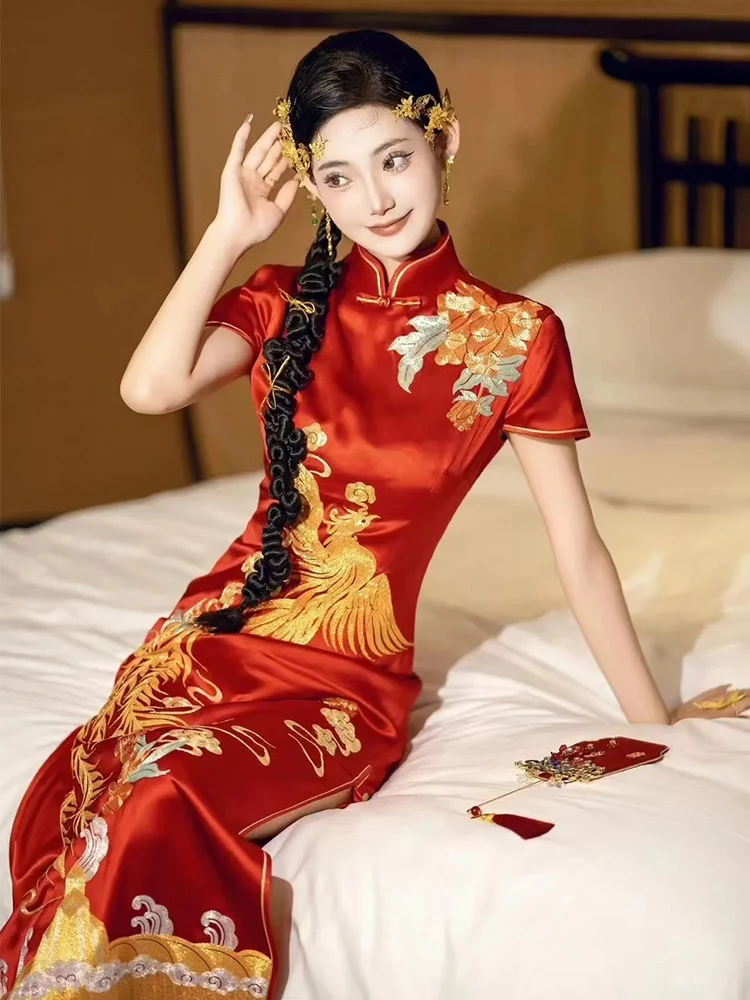 New 2025 XiuHefei Qipao Heavy Work Dragon And Phoenix Wedding Dr for Brides Traditional Chinese Sle Wedding Gown ort Size
New 2025 XiuHefei Qipao Heavy Work Dragon And Phoenix Wedding Dr for Brides Traditional Chinese Sle Wedding Gown ort Size