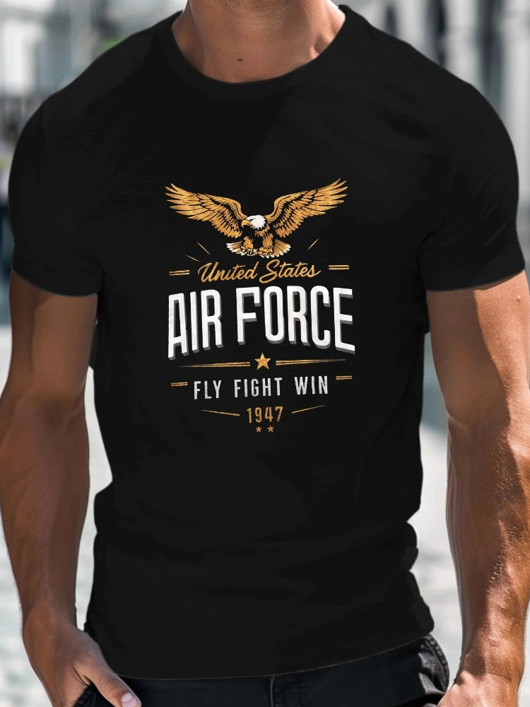 USAF Vintage Military Lightweight Patriotic with Flying Eagle&Fight Win Design-100% cotton O-neck short sleeve printed T-shirt.
USAF Vintage Military Lightweight Patriotic with Flying Eagle&Fight Win Design-100% cotton O-neck short sleeve printed T-shirt.