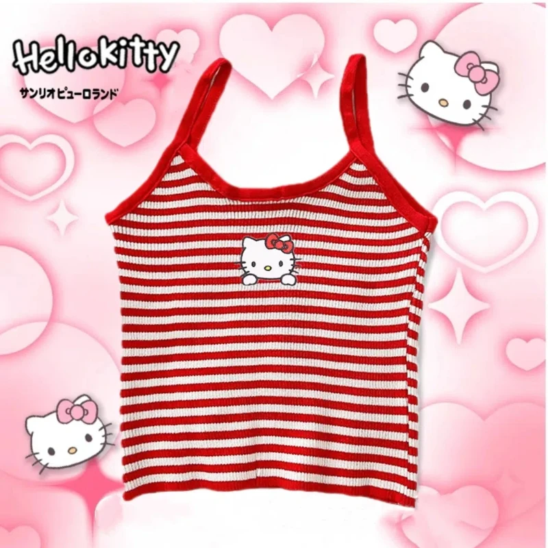 Hello Kitty часто мягкий и милый, милый и классный Y2k Летний полосатый жилет на подтяжках для девушек
Hello Kitty часто мягкий и милый, милый и классный Y2k Летний полосатый жилет на подтяжках для девушек