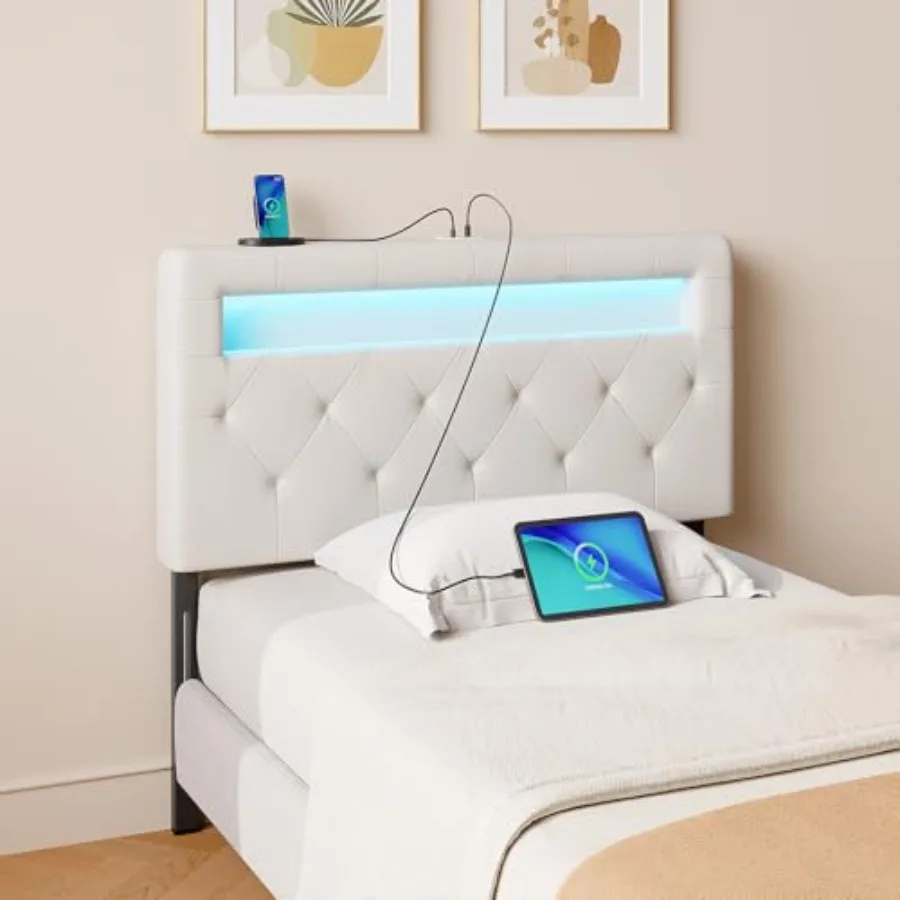 Изголовье для односпальной кровати с 60000 цветами LED-подсветки (DIY), USB и Type-C, с мягкой обивкой, регулируемое по высоте, прочное, простое в сборке
Изголовье для односпальной кровати с 60000 цветами LED-подсветки (DIY), USB и Type-C, с мягкой обивкой, регулируемое по высоте, прочное, простое в сборке